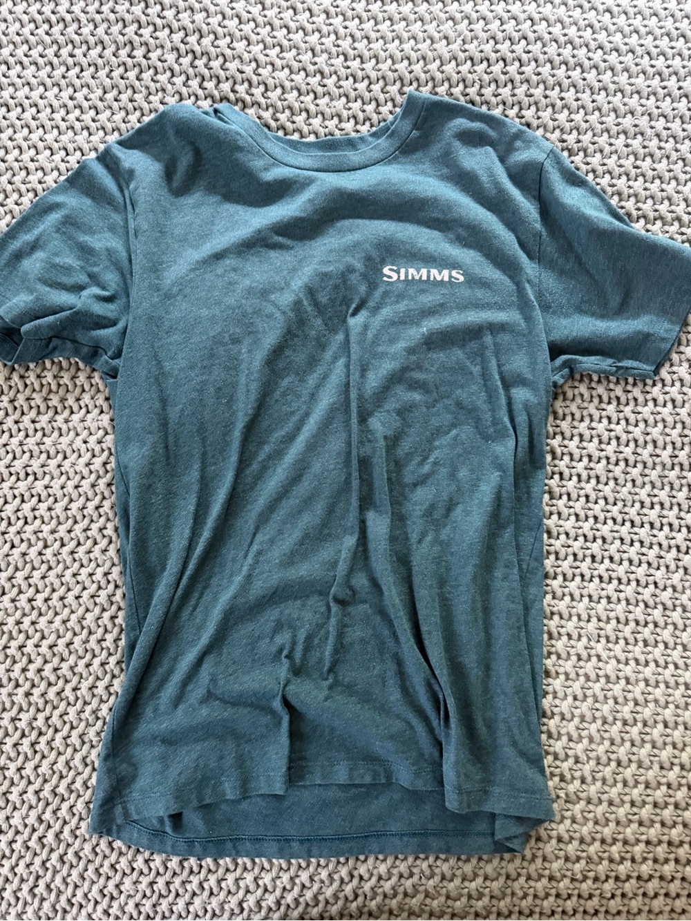 Simms Teal Green Logo Crew Neck Tee